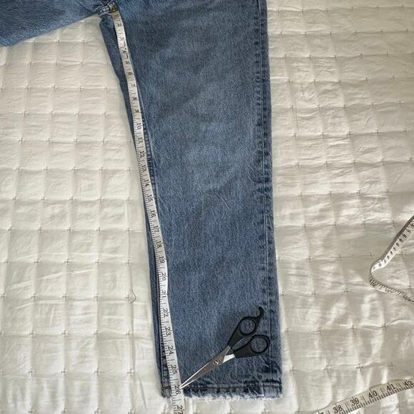 Zara Stone Wash Button Fly Jeans High Rise Straight Leg Women's 34 | Blue | EUC - Picture 10 of 11